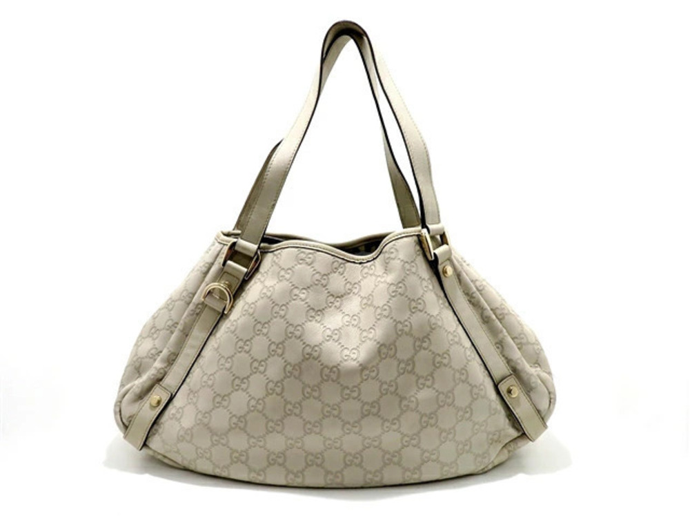 Gucci tote bag Gucci Guccissima Ivory White calfskin